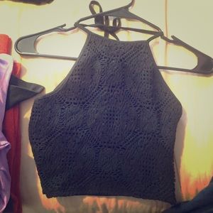 Cropped Eyelet Halter